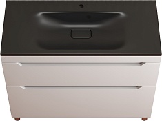 Style Line Тумба с кварцевой раковиной антрацит Остин 100 белая матовая